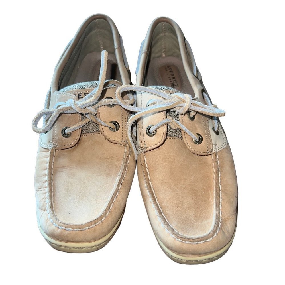 Sperry Womens Beige Top Sider — 8M